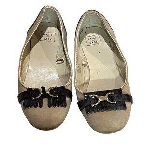 Janie & Jack Girls Leather Flats With Bow & Buckle Detail Size 12 Equestrian